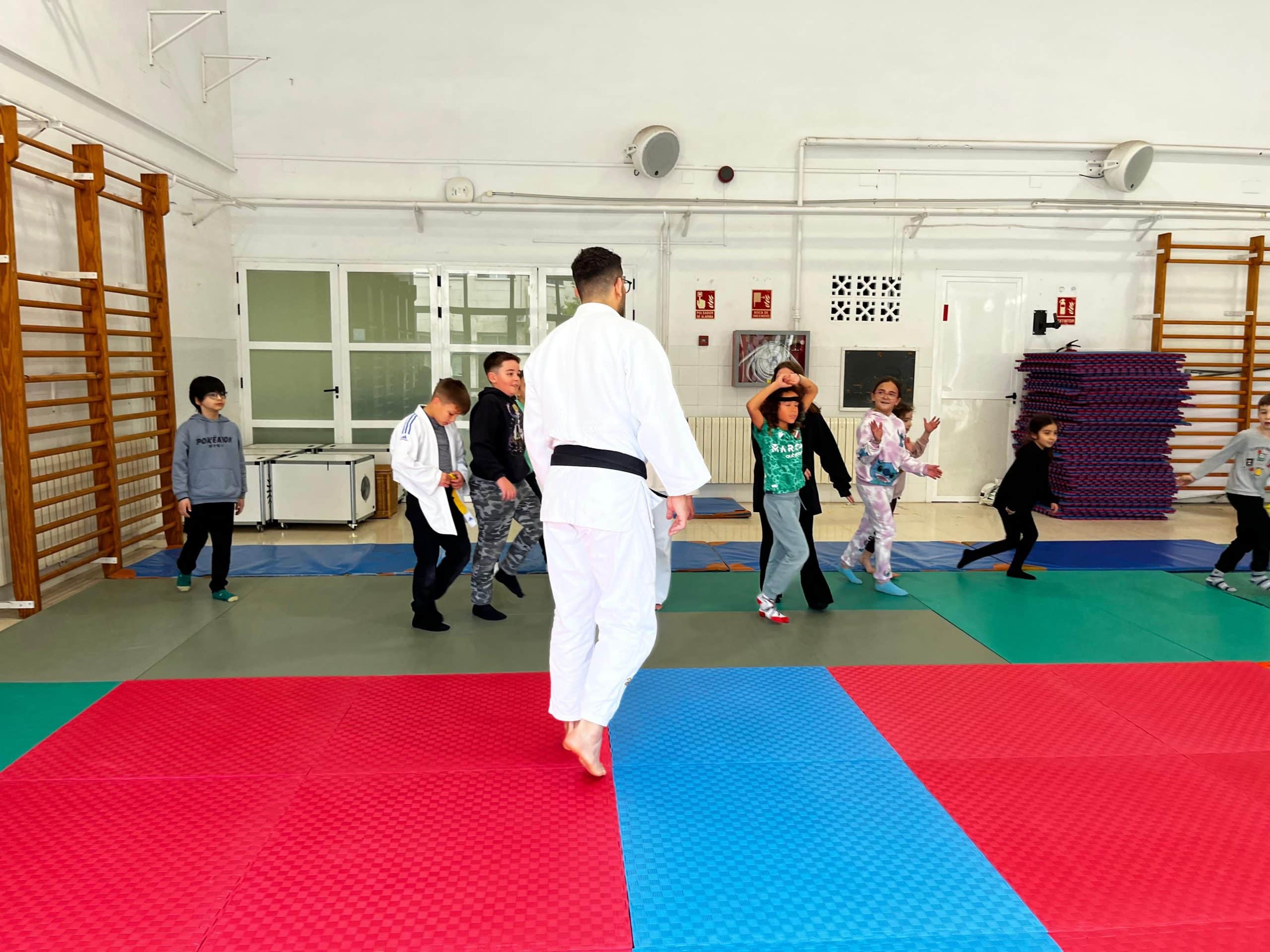 Una sesión de judo del programa +Esport a l'Escola